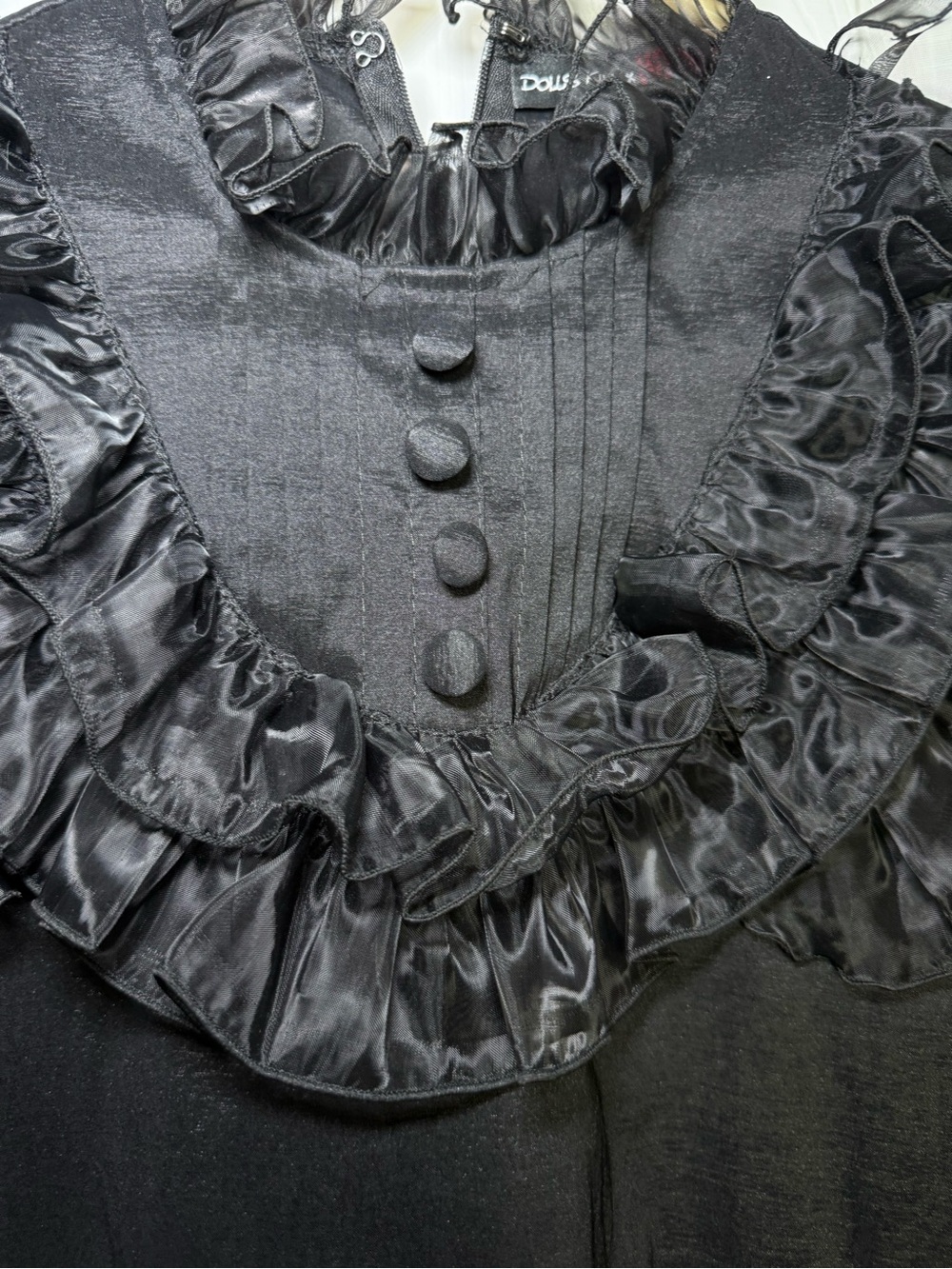 Dolls Kill Halloween Clown Black Ruffled Gothic Mini Dress - Picture 4 of 13